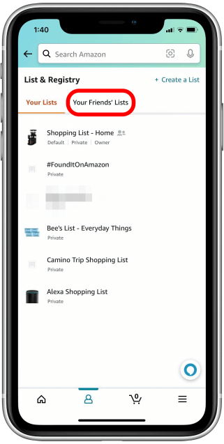 Select Your Friends' Lists from the menu.