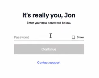 enter the new password for eBay