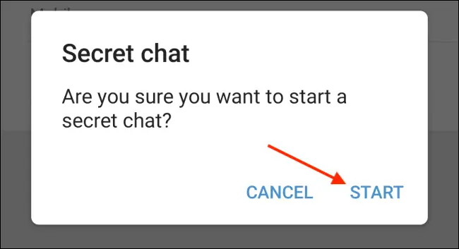 Tap on Start to start the secret chat on Telegram