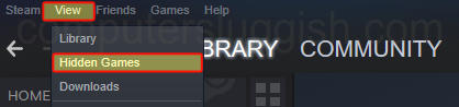 How to Unhide Games in Steam - Select View 