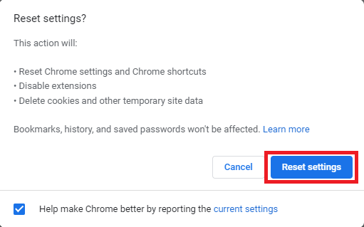 Reset chrome settings when PDF is not opening in the browser