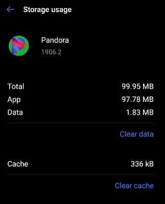 Method to Clear Pandora cache