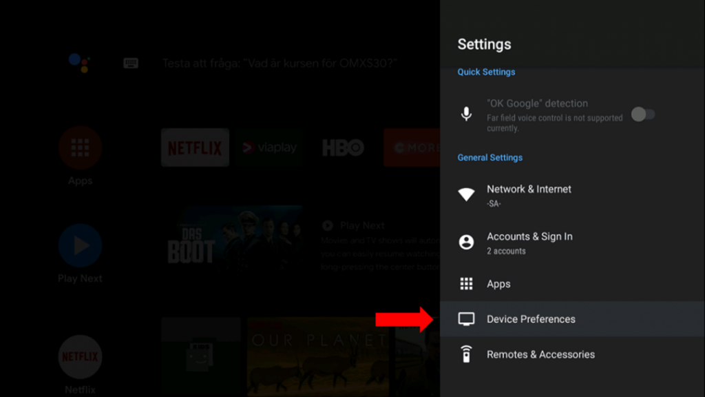  click on Device Preferences