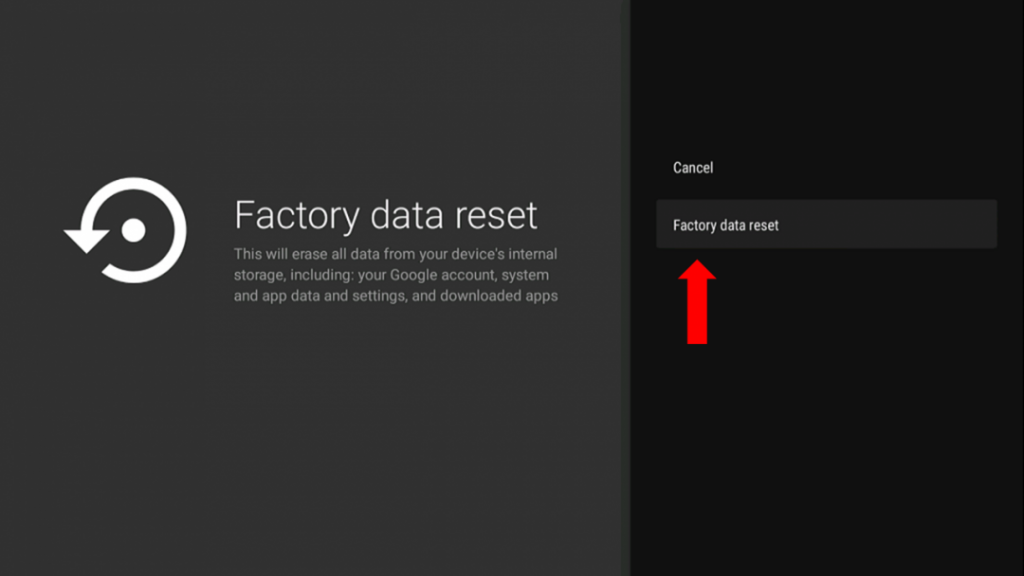 select Factory Data Reset.