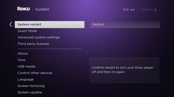 Restart Roku Device 