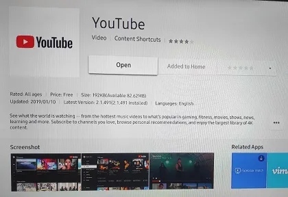 YouTube Not Working on Samsung TV- Update YouTube app
