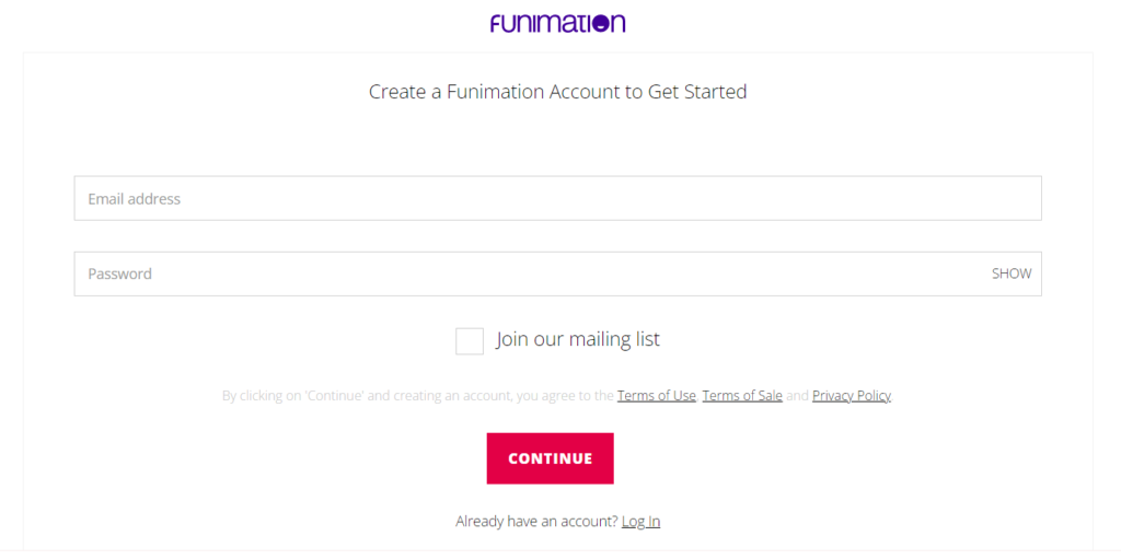 Activate Funimation - Enter the required details 
