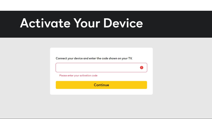 Click Continue to Activate Peacock TV