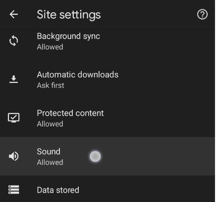 Sound settings in Chrome