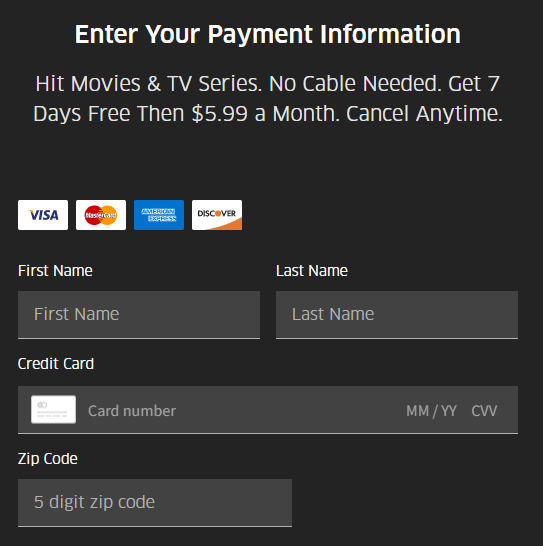 Epix Payment Details