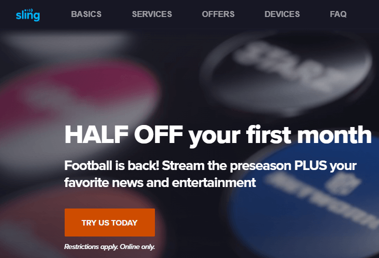 Method to Sign up on Sling TV