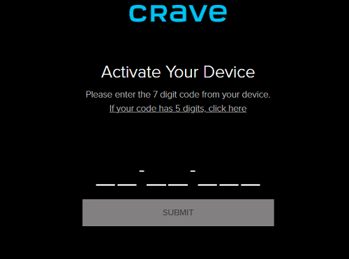 Tap Sumbit to activate the Crave 