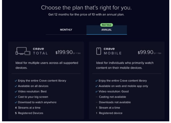 Choose the subscription plan 