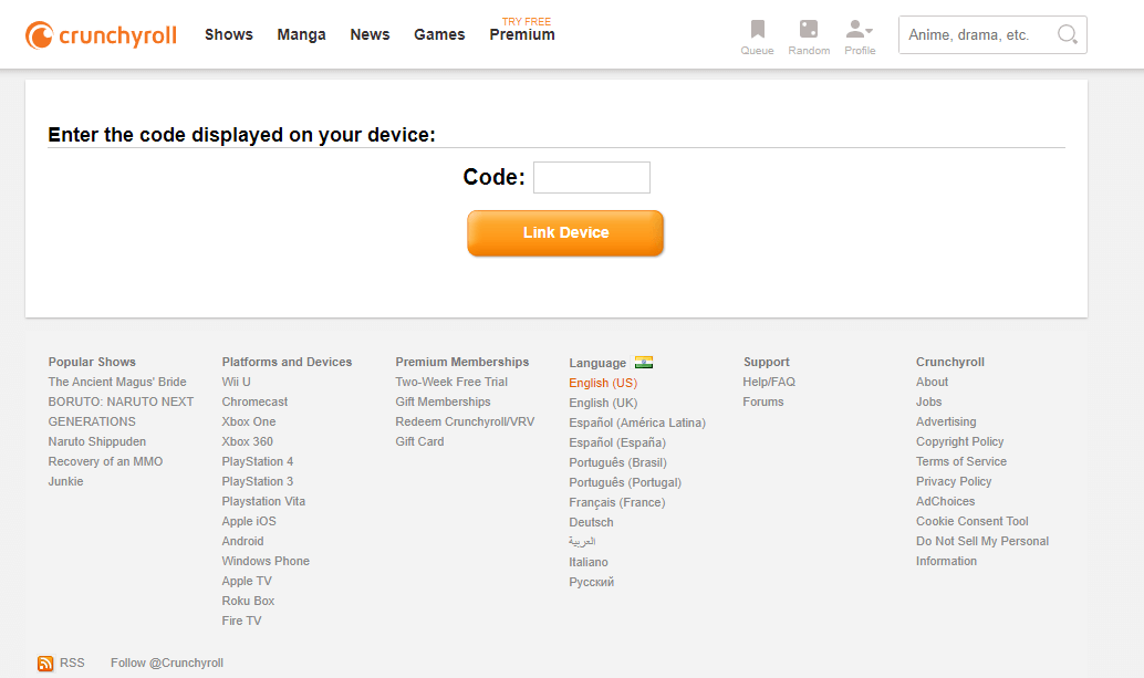 How to Activate Crunchyroll