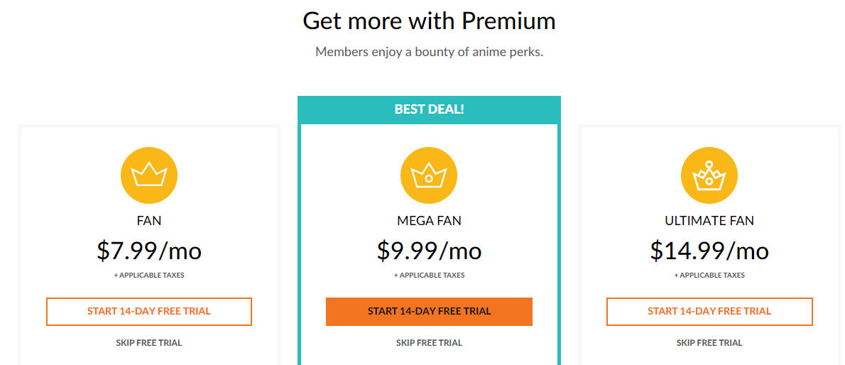 Select the Subscription plan