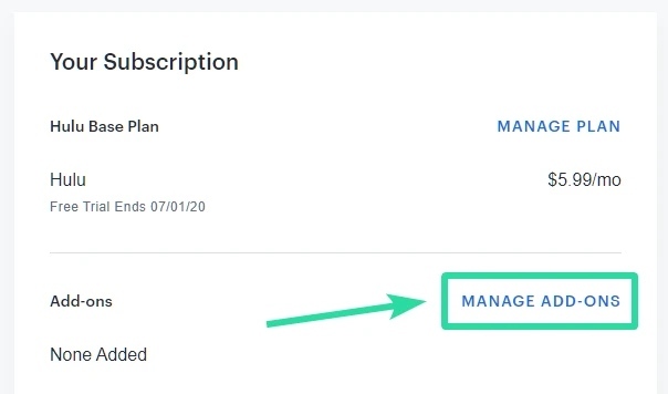  Choose MANAGE ADD-ONS 