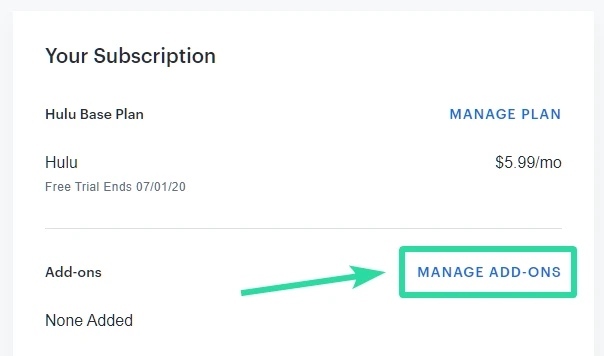 Choose MANAGE ADD-ONS