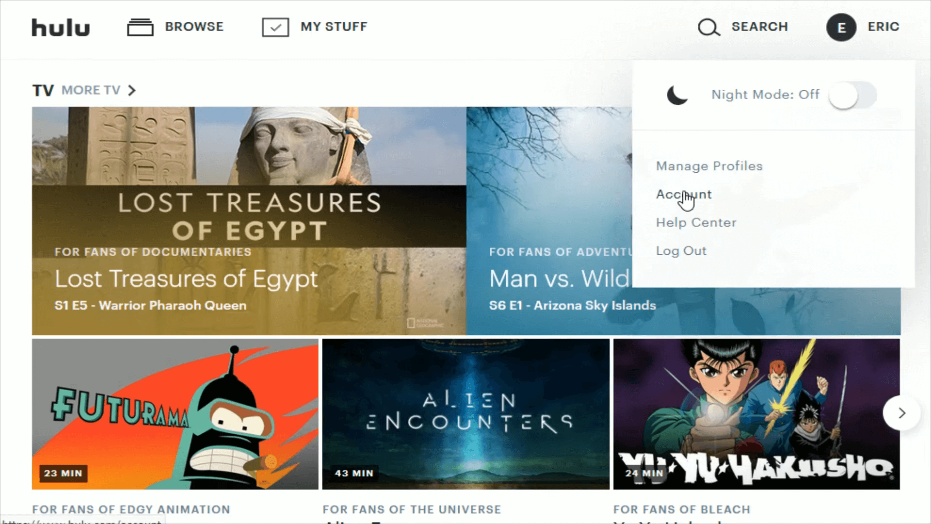 Manage Hulu Account