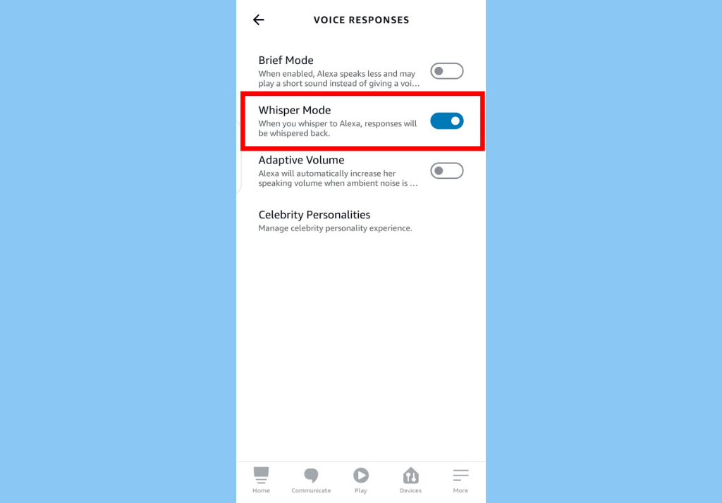 How to turn on Whisper mode in Alexa