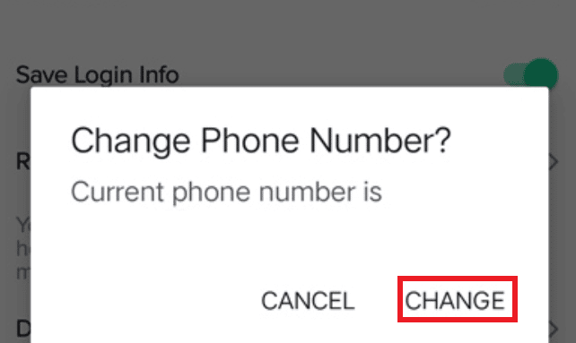 Click Change option to Change Phone Number on TikTok
