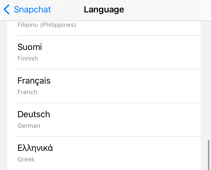 How to Change Snapchat Language