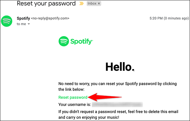 click the Reset Password link.