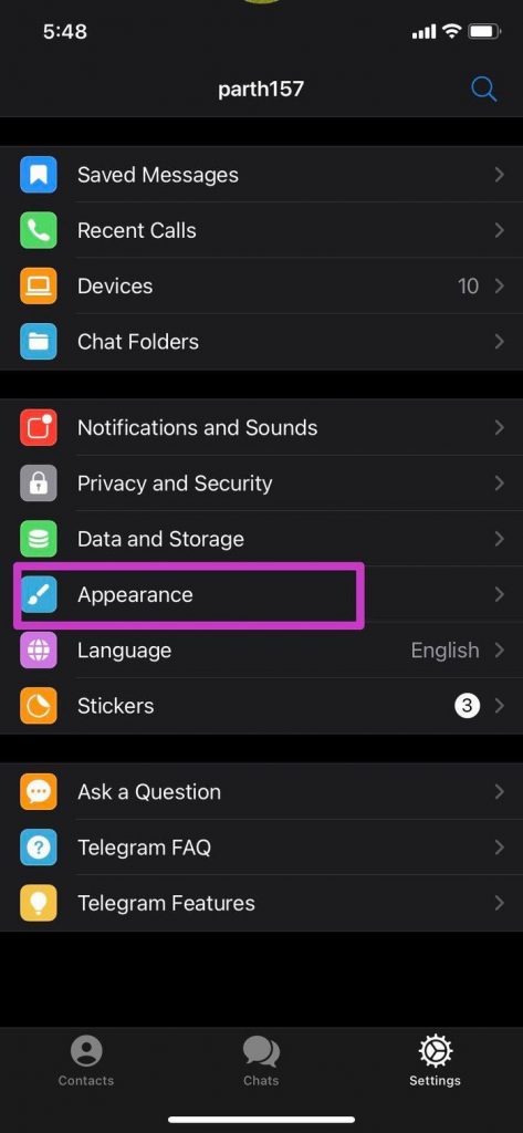 To Change Telegram Theme on iPhone