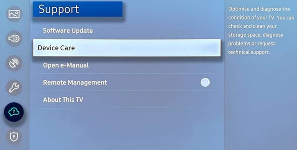 How to Delete Apps on Samsung Smart TV- Select Device care