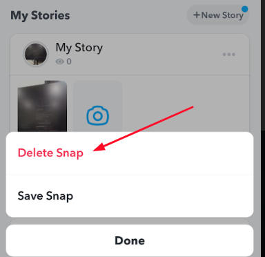 Method to Delete your Snap Story