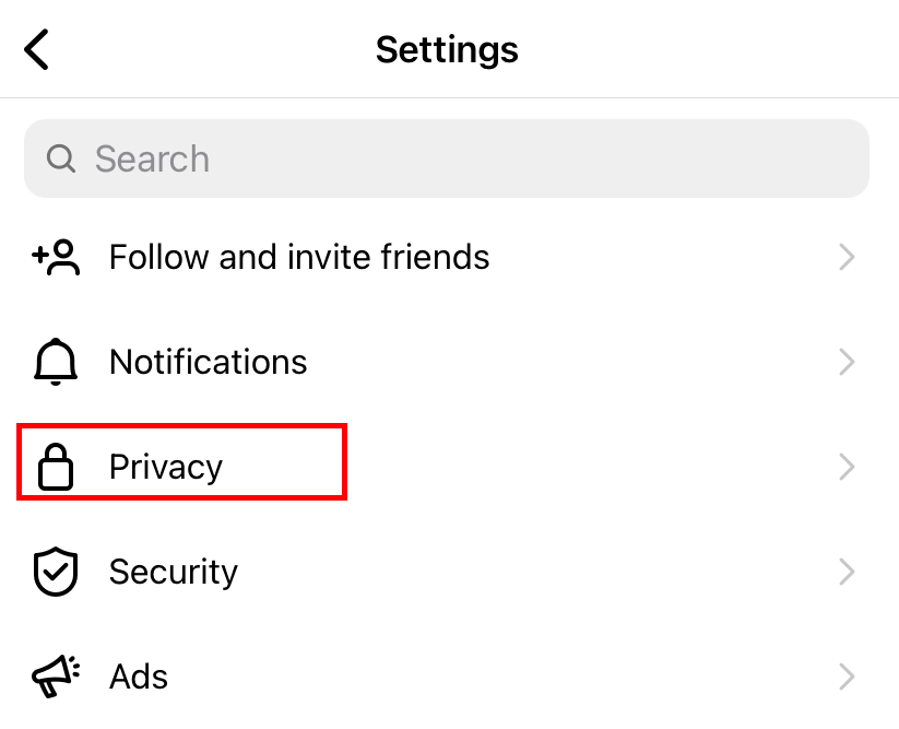 Privacy settings