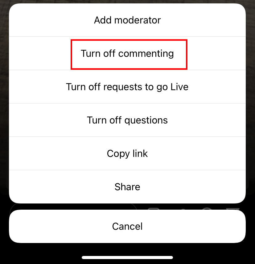 Turn off commenting