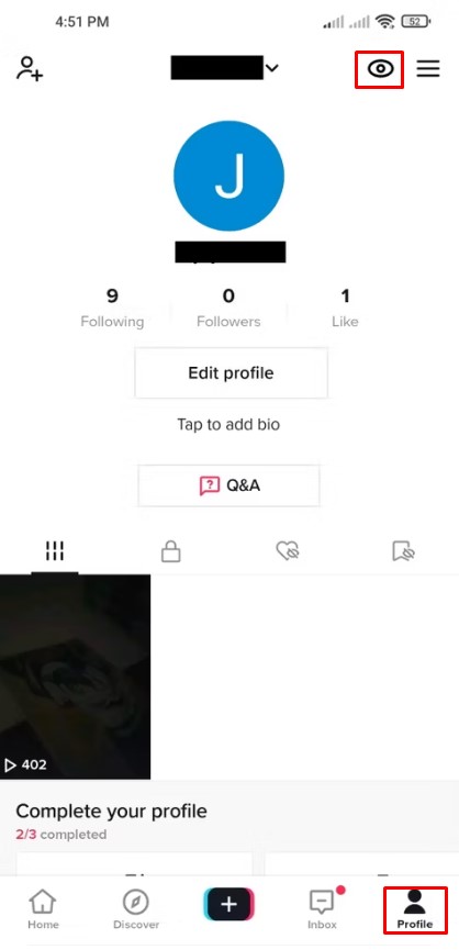 TikTok profile