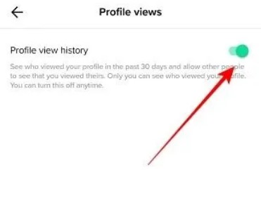 enabling profile view history feature
