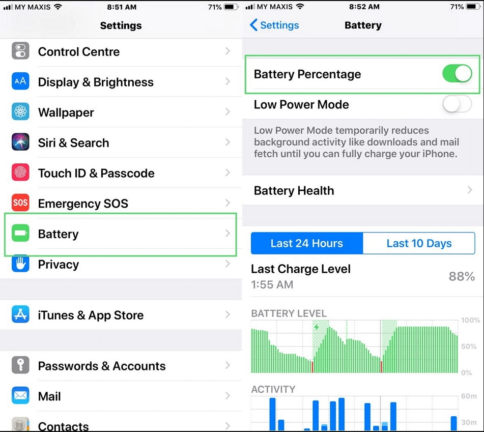 Battery Percentage on iPhone with iOS 16