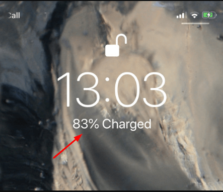 Charging iPhone for Battery percentage