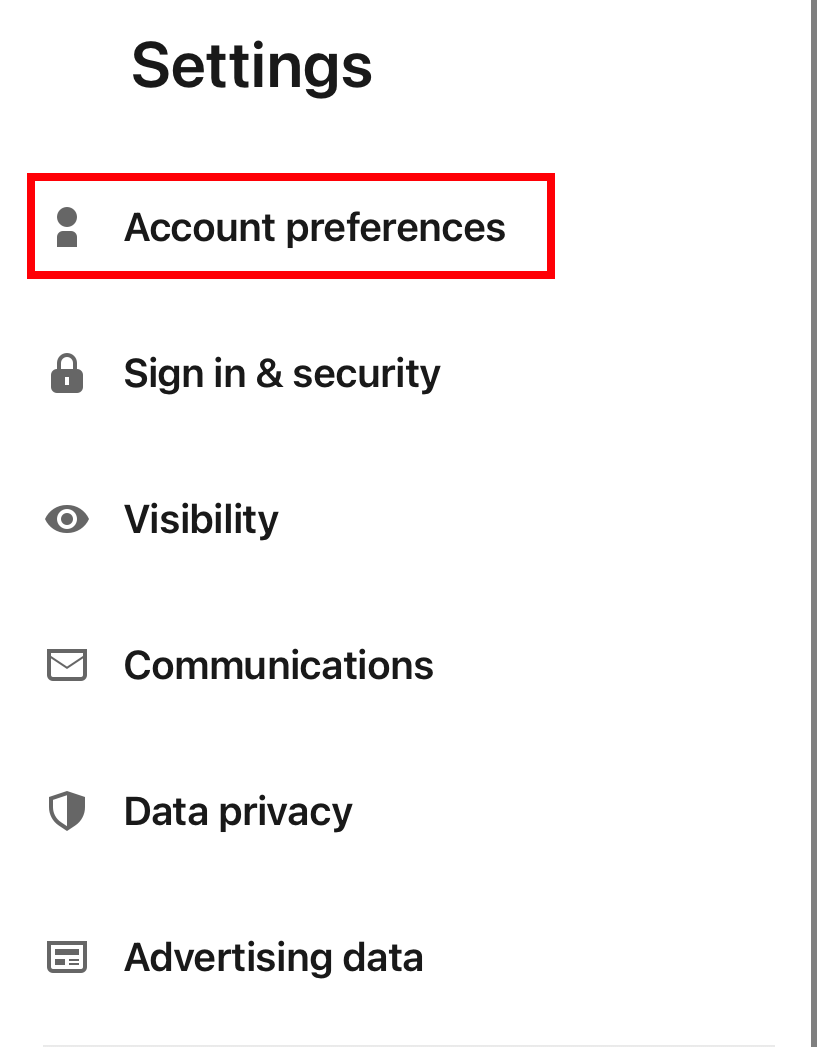LinkedIn Account Preferences