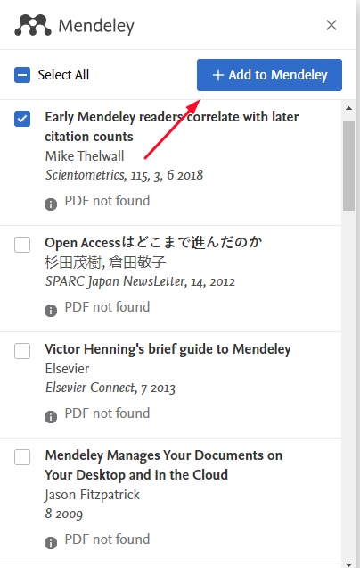 How to use Mendeley Chrome extension
