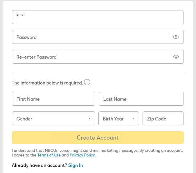 Enter the account details