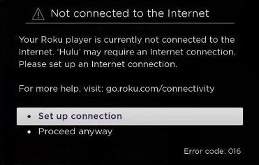 Roku Error Code 016