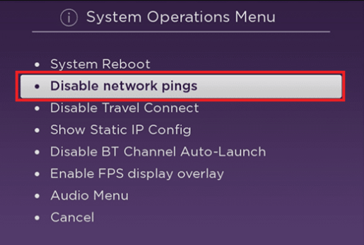 To enable Network Ping on Roku device