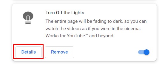Turn off the lights extension
