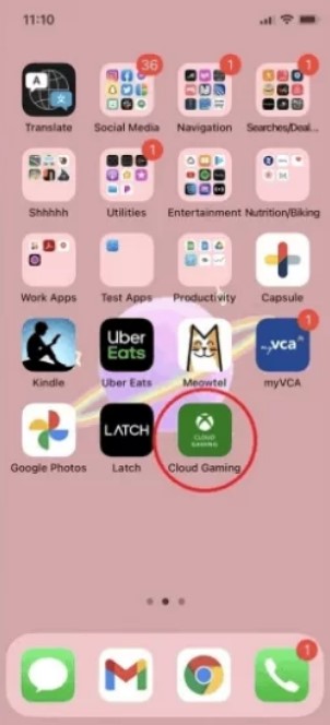 Xbox Cloud gaming app shortcut