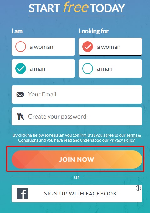 Signing up eHarmony free trial