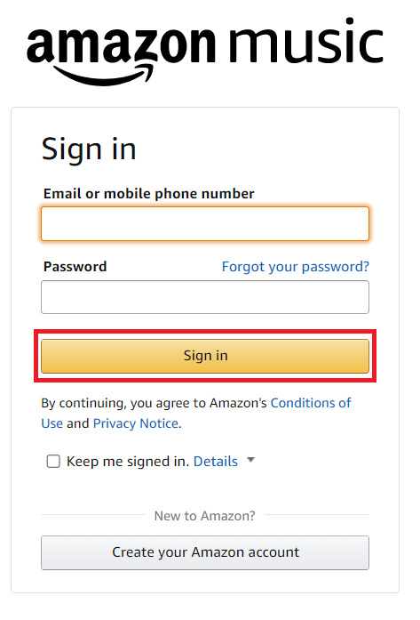 Sign in to your account