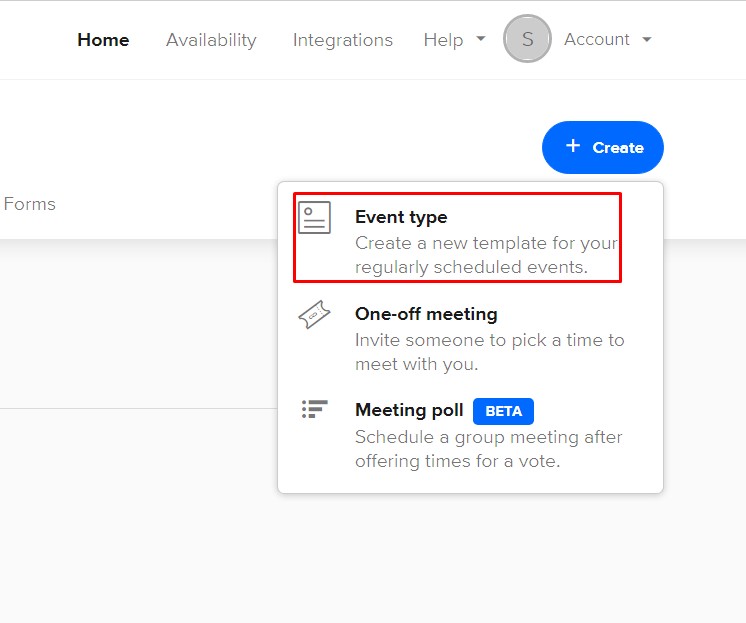Creating event on Calendly