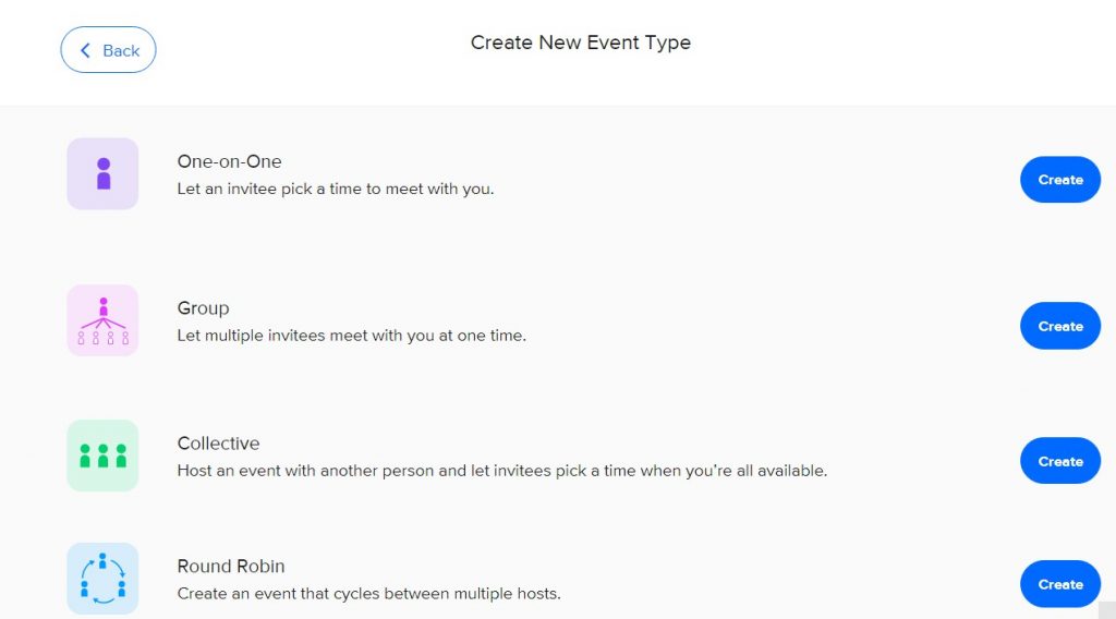 Selecting event type