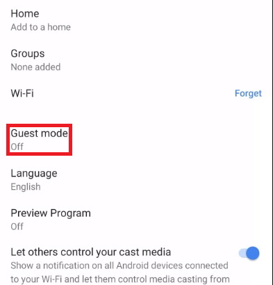 Chromecast Guest Mode