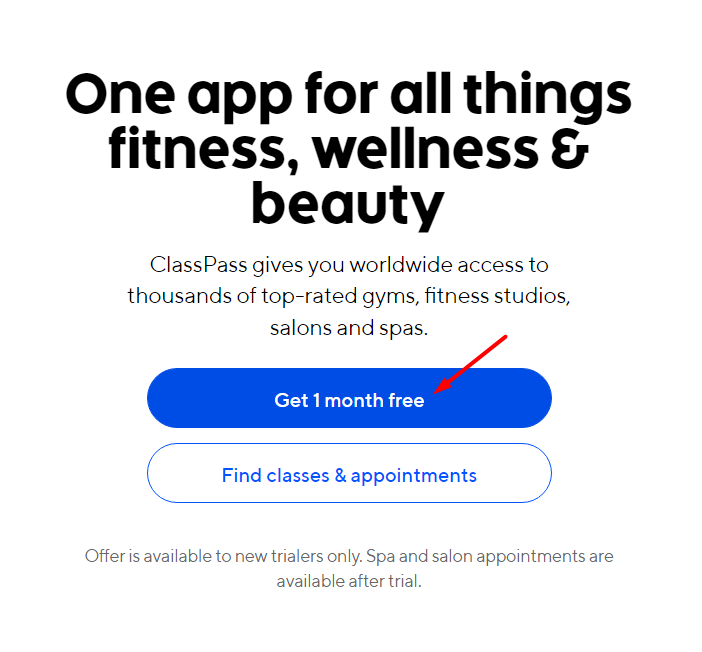 ClassPass Free Trial