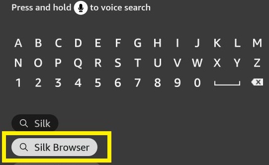 Search for Silk Browser