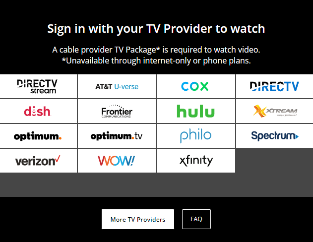 Supporting TV providers